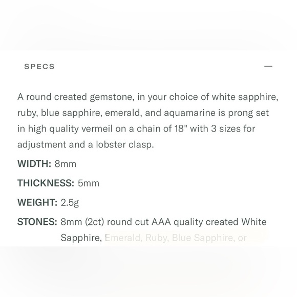 Round Gold Gemstone Solitaire Necklace - Picture 6 of 6